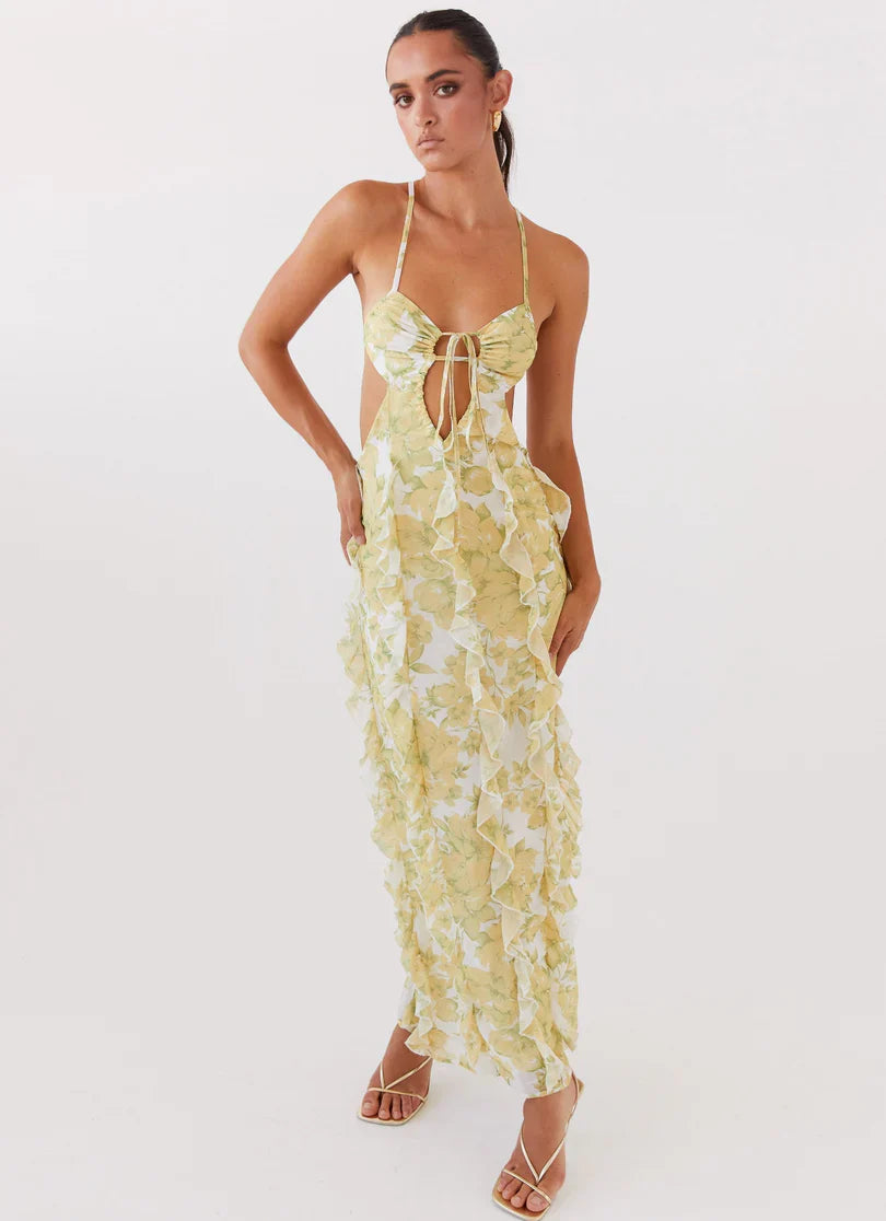 Katie Ruffle Maxi Dress